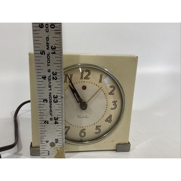 Vtg Metal Deco Logan S5-F Westclox Electric Alarm Clock Tested And Working 1940s - Picture 14 of 15